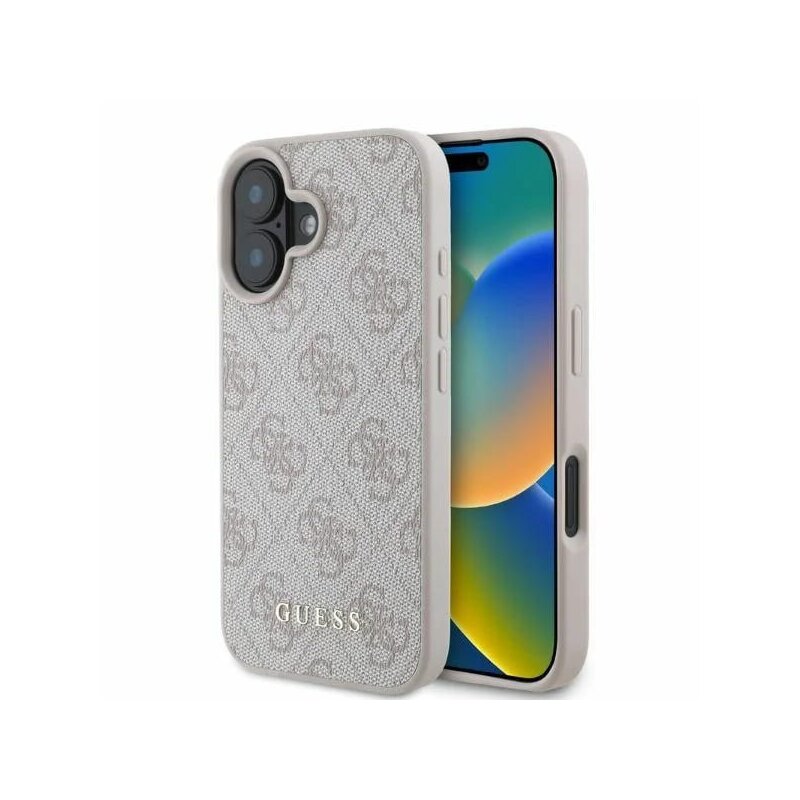 Husa originala Guess iPhone 16 Plus Hardcase 4G Classic, roz, GUHCP16MG4GFPI