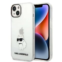 Husa iPhone 14 Plus Karl Lagerfeld Hardcase, Ikonik Choupette, transparenta, KLHCP14MHNCHTCT