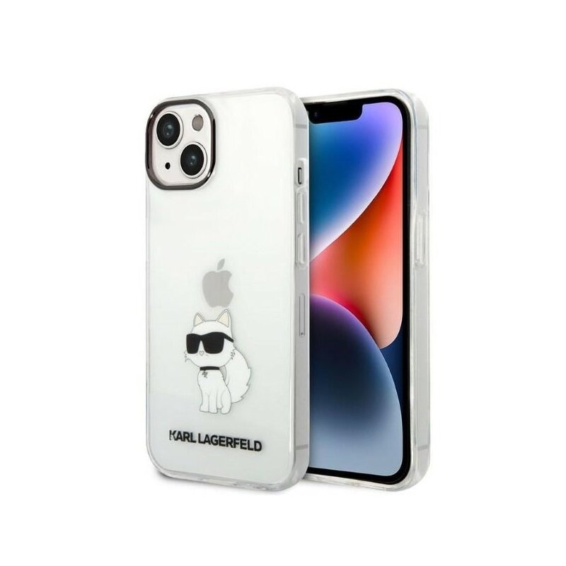 Husa iPhone 14 Plus Karl Lagerfeld Hardcase, Ikonik Choupette, transparenta, KLHCP14MHNCHTCT