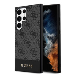 Husa originala Guess Samsung Galaxy S24 Ultra Hardcase 4G Stripe Collection, negru, GUHCS24LG4GLGR