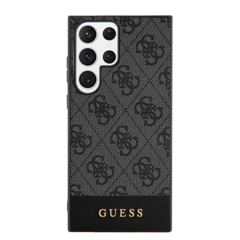 Husa originala Guess Samsung Galaxy S24 Ultra Hardcase 4G Stripe Collection, negru, GUHCS24LG4GLGR