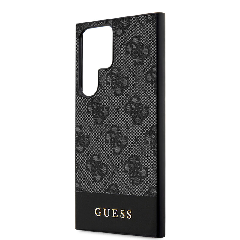 Husa originala Guess Samsung Galaxy S24 Ultra Hardcase 4G Stripe Collection, negru, GUHCS24LG4GLGR
