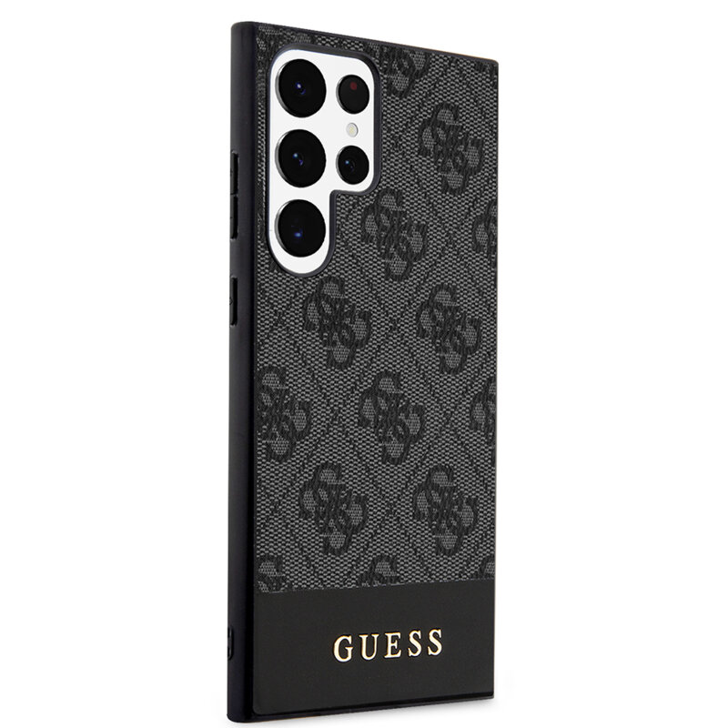 Husa originala Guess Samsung Galaxy S24 Ultra Hardcase 4G Stripe Collection, negru, GUHCS24LG4GLGR