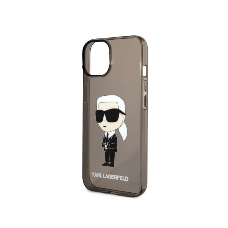 Husa iPhone 14 Plus Karl Lagerfeld Hardcase, Ikonik Karl Lagerfeld, negru, KLHCP14MHNIKTCK