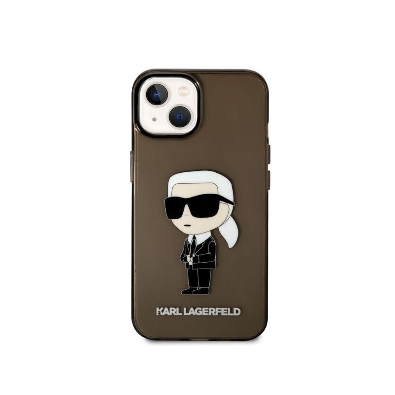 Husa iPhone 14 Plus Karl Lagerfeld Hardcase, Ikonik Karl Lagerfeld, negru, KLHCP14MHNIKTCK