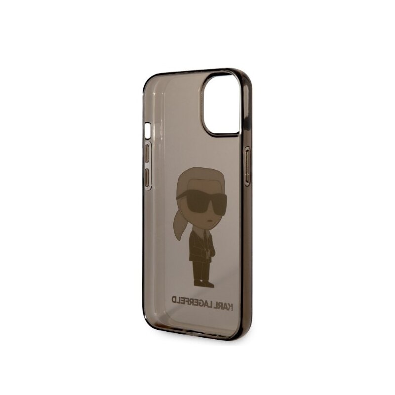 Husa iPhone 14 Plus Karl Lagerfeld Hardcase, Ikonik Karl Lagerfeld, negru, KLHCP14MHNIKTCK