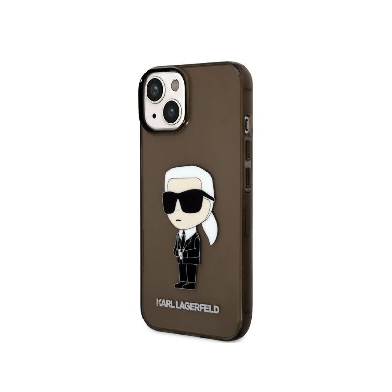 Husa iPhone 14 Plus Karl Lagerfeld Hardcase, Ikonik Karl Lagerfeld, negru, KLHCP14MHNIKTCK