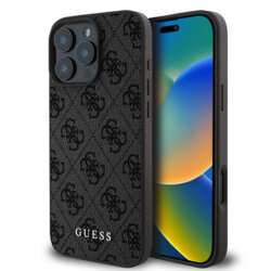 Husa originala Guess iPhone 16 Pro Max Hardcase 4G Classic, negru, GUHCP16XG4GFGR