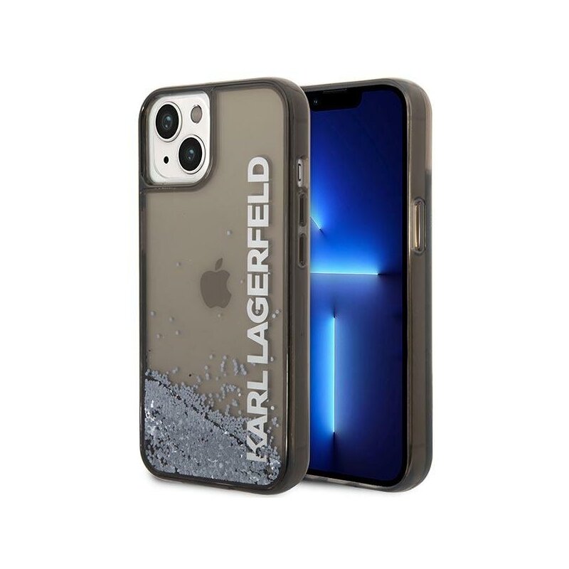 Husa Karl Lagerfeld iPhone 14 Plus Hardcase Liquid Glitter, Elong, negru, KLHCP14MLCKVK
