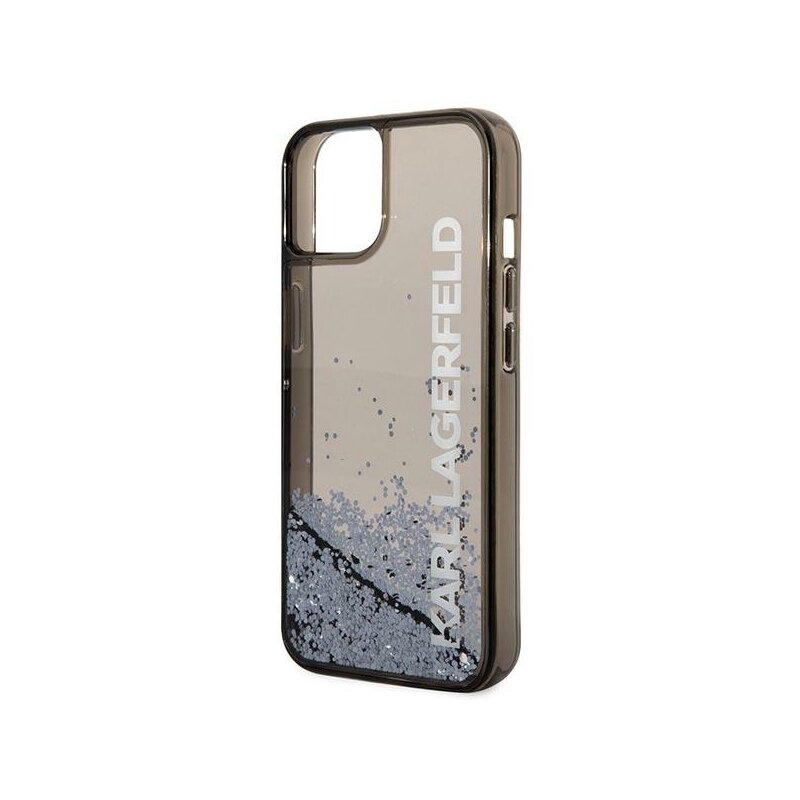 Husa Karl Lagerfeld iPhone 14 Plus Hardcase Liquid Glitter, Elong, negru, KLHCP14MLCKVK