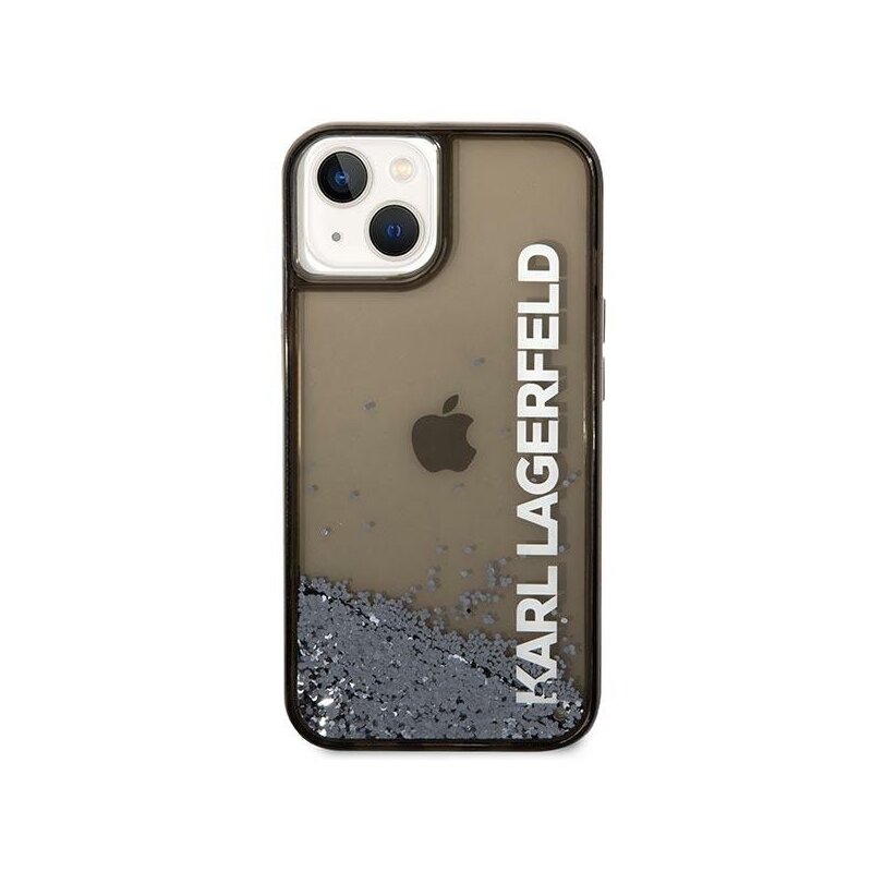 Husa Karl Lagerfeld iPhone 14 Plus Hardcase Liquid Glitter, Elong, negru, KLHCP14MLCKVK