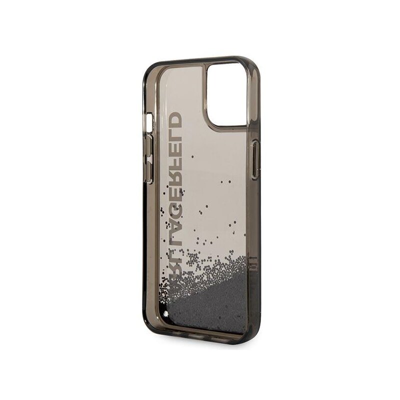 Husa Karl Lagerfeld iPhone 14 Plus Hardcase Liquid Glitter, Elong, negru, KLHCP14MLCKVK