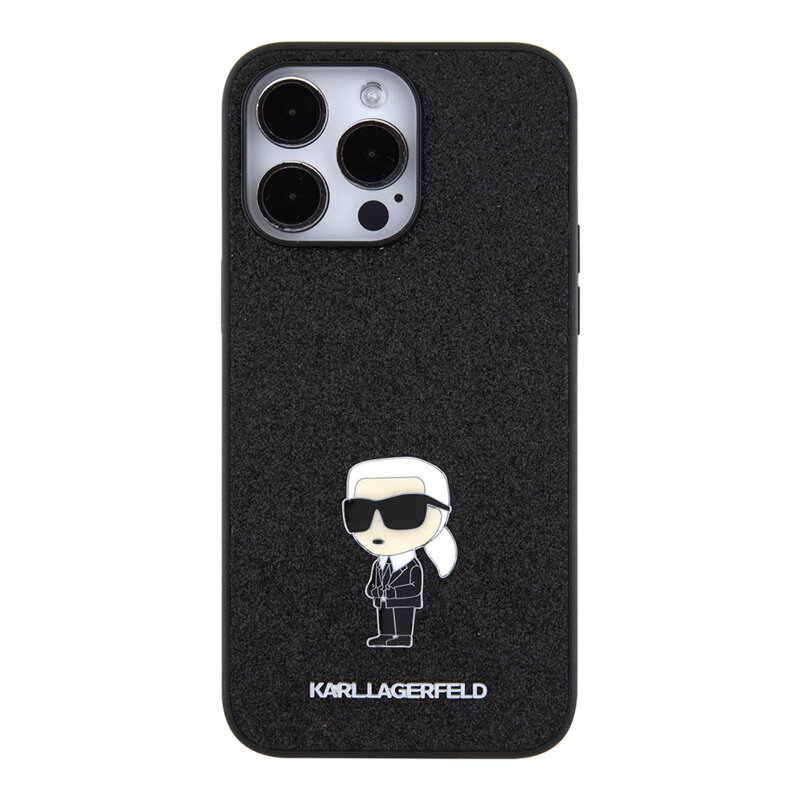 Husa Karl Lagerfeld iPhone 15 Pro Max Hardcase Glitter Fixed, Ikonik Logo, KLHCP15XGKNPSK