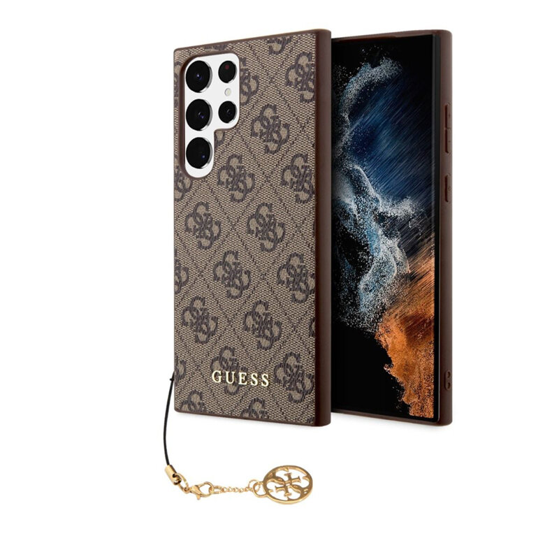 Husa originala Guess Samsung Galaxy S24 Ultra Hardcase 4G Charms Collection, maro, GUHCS24LGF4GBR