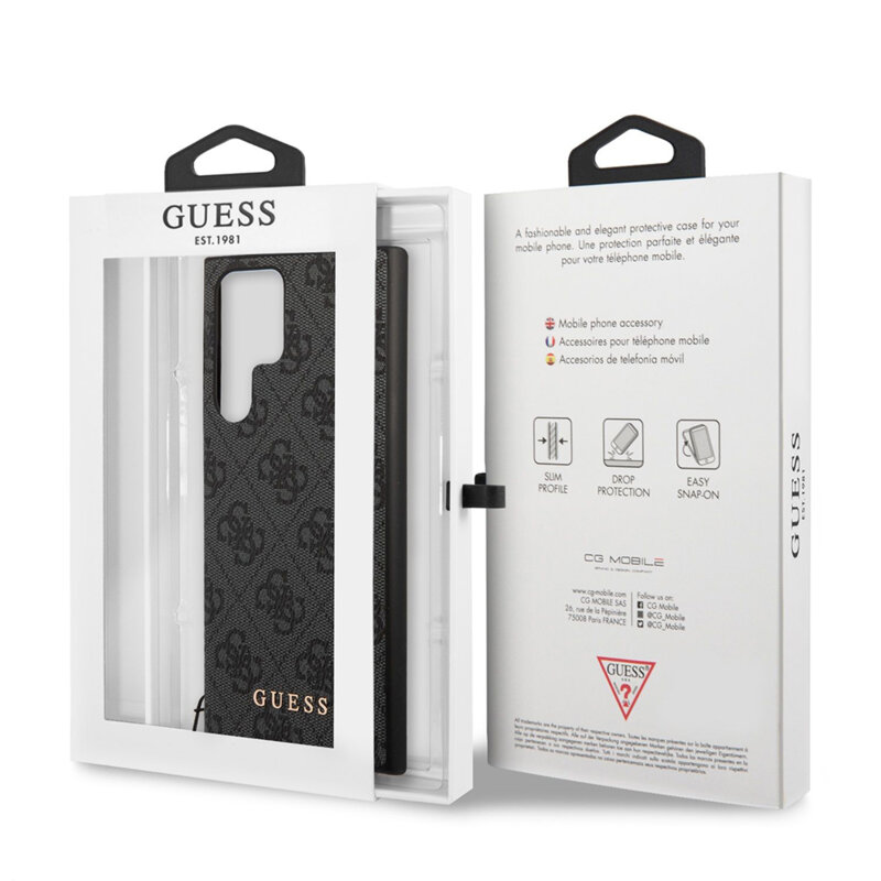 Husa originala Guess Samsung Galaxy S24 Ultra Hardcase 4G Charms Collection, negru, GUHCS24LGF4GGR