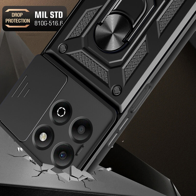 Husa Honor X6b protectie camera Techsuit CamShield Series, negru