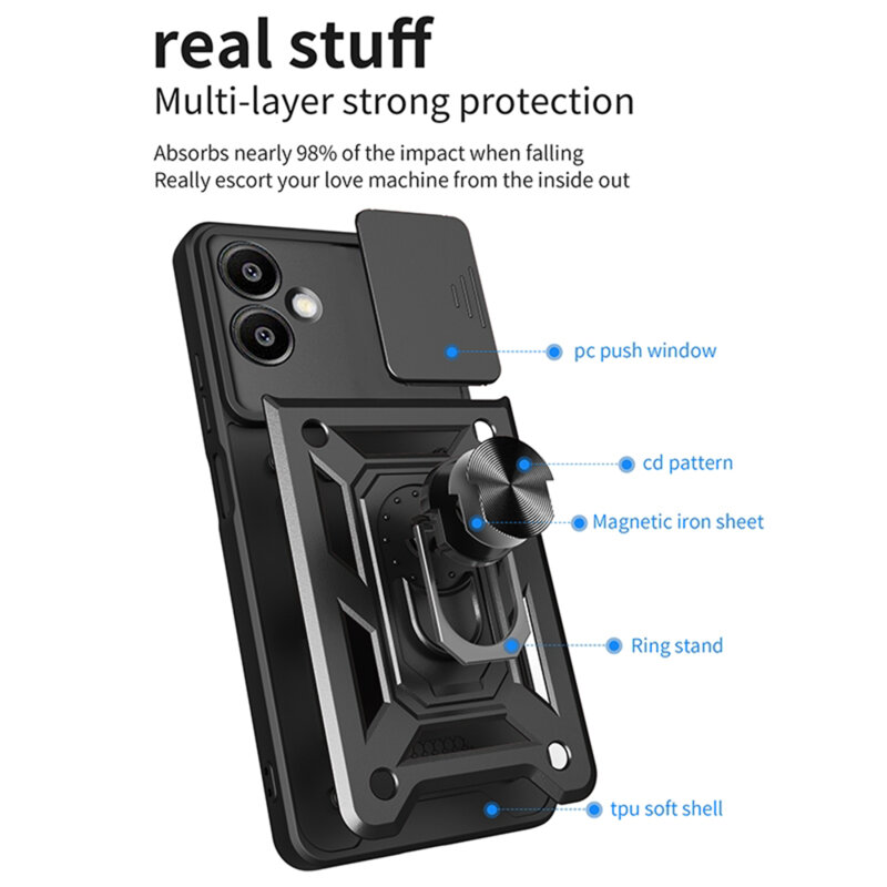 Husa Samsung Galaxy A06 protectie camera Techsuit CamShield Series, albastru