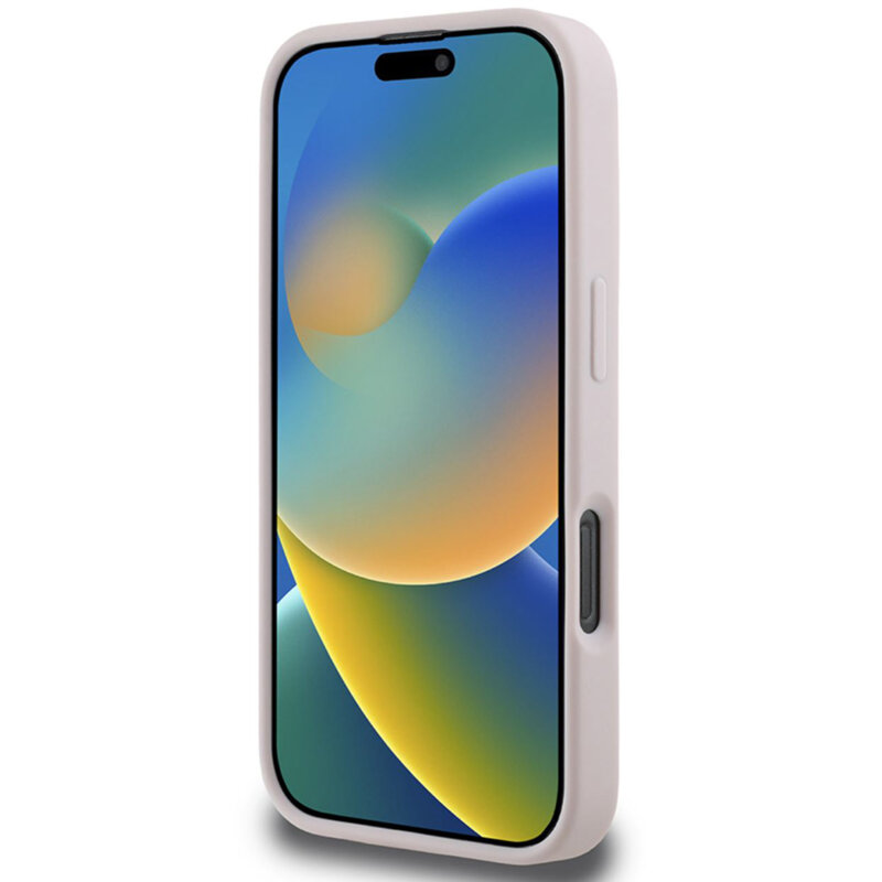 Husa originala Guess Quilted Metal Logo iPhone 16 Pro, roz, GUHCP16LPSQSQSP