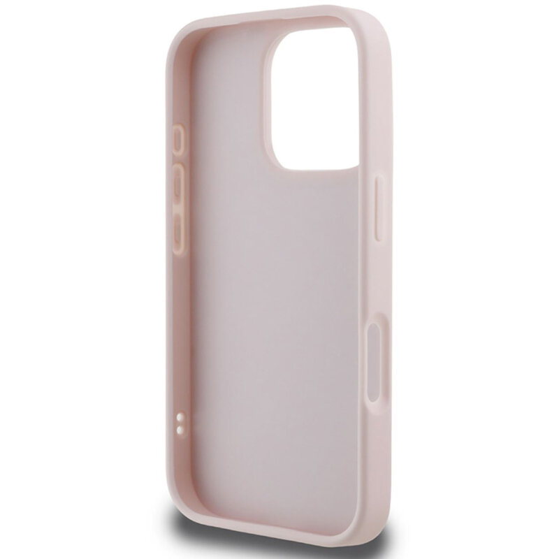 Husa originala Guess Quilted Metal Logo iPhone 16 Pro Max, roz, GUHCP16XPSQSQSP