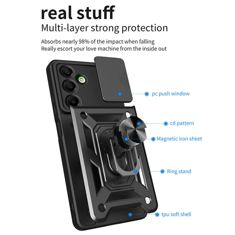 Husa Samsung Galaxy A16 protectie camera Techsuit CamShield Series, negru