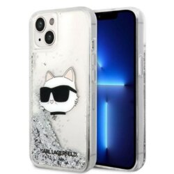 Husa Karl Lagerfeld iPhone 14 Plus Hardcase Glitter, Choupette Head, argintiu, KLHCP14MLNCHCS