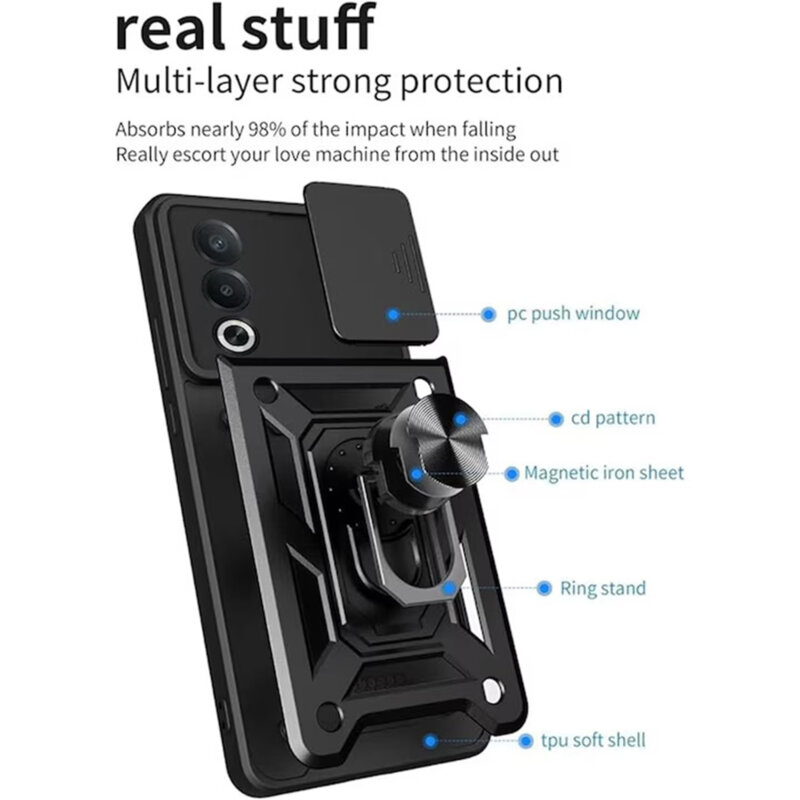 Husa Oppo A80 5G protectie camera Techsuit CamShield Series, negru