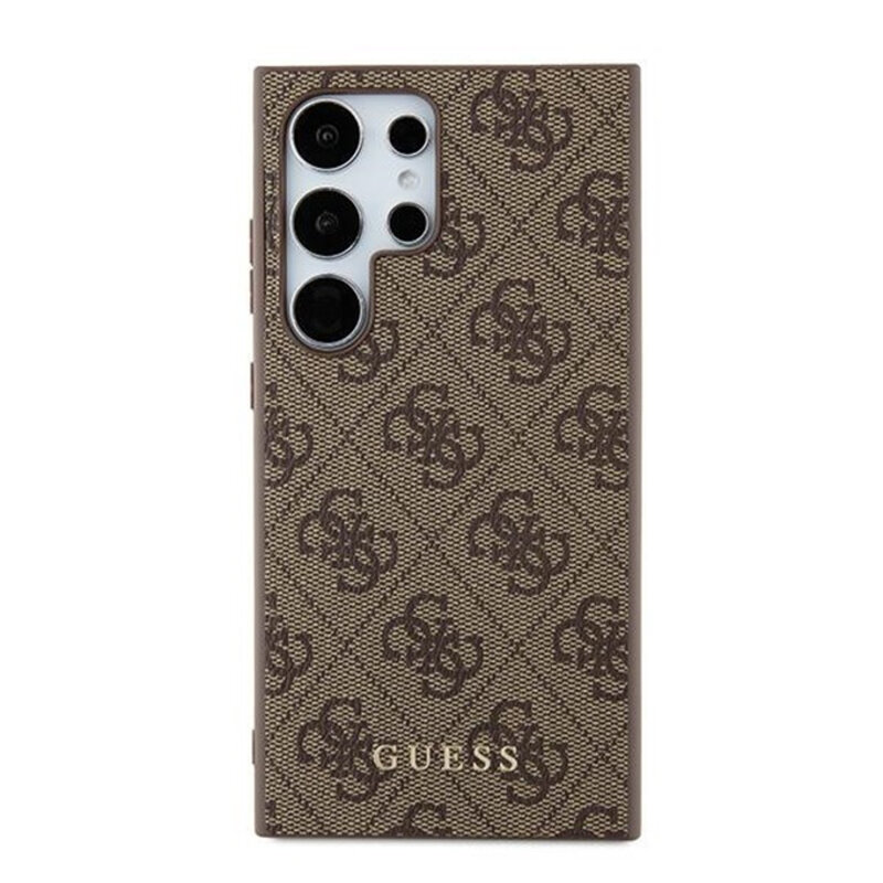 Husa originala Guess Samsung Galaxy S24 Ultra Hardcase 4G Metal Gold Logo, maro, GUHCS24LG4GFBR