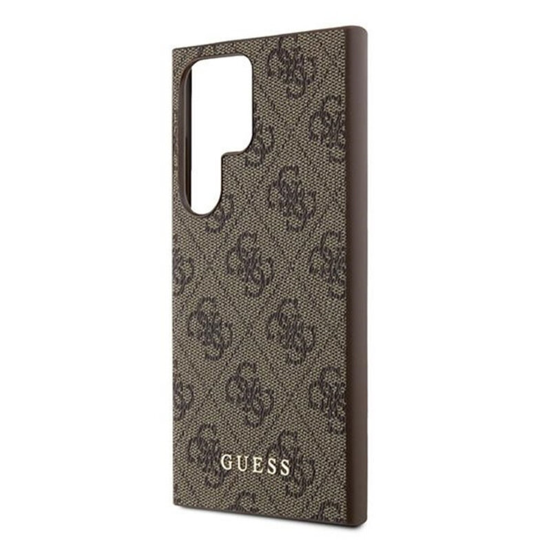 Husa originala Guess Samsung Galaxy S24 Ultra Hardcase 4G Metal Gold Logo, maro, GUHCS24LG4GFBR