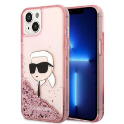 Husa Karl Lagerfeld iPhone 14 Plus Hardcase Glitter, Karl Head, roz, KLHCP14MLNKHCP