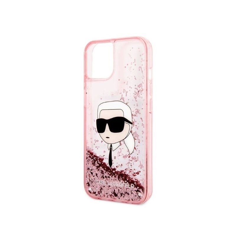 Husa Karl Lagerfeld iPhone 14 Plus Hardcase Glitter, Karl Head, roz, KLHCP14MLNKHCP