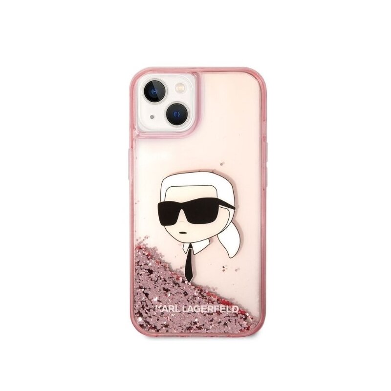 Husa Karl Lagerfeld iPhone 14 Plus Hardcase Glitter, Karl Head, roz, KLHCP14MLNKHCP