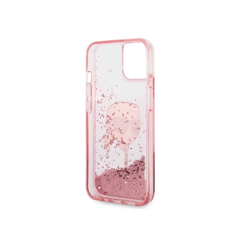 Husa Karl Lagerfeld iPhone 14 Plus Hardcase Glitter, Karl Head, roz, KLHCP14MLNKHCP