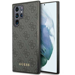 Husa originala Guess Samsung Galaxy S24 Ultra Hardcase 4G Metal Gold Logo, negru, GUHCS24LG4GFGR