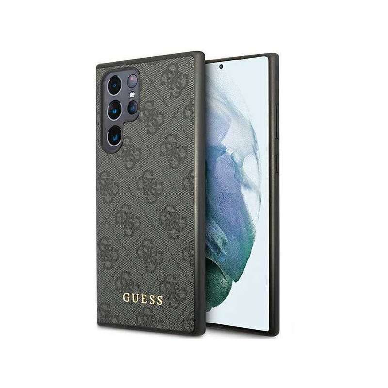 Husa originala Guess Samsung Galaxy S24 Ultra Hardcase 4G Metal Gold Logo, negru, GUHCS24LG4GFGR