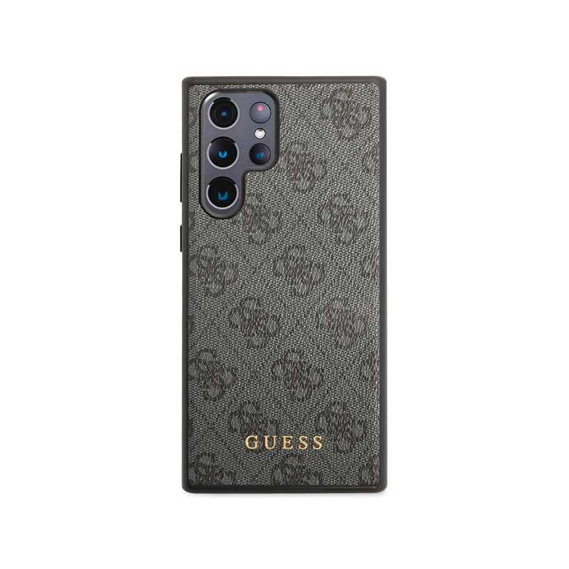 Husa originala Guess Samsung Galaxy S24 Ultra Hardcase 4G Metal Gold Logo, negru, GUHCS24LG4GFGR