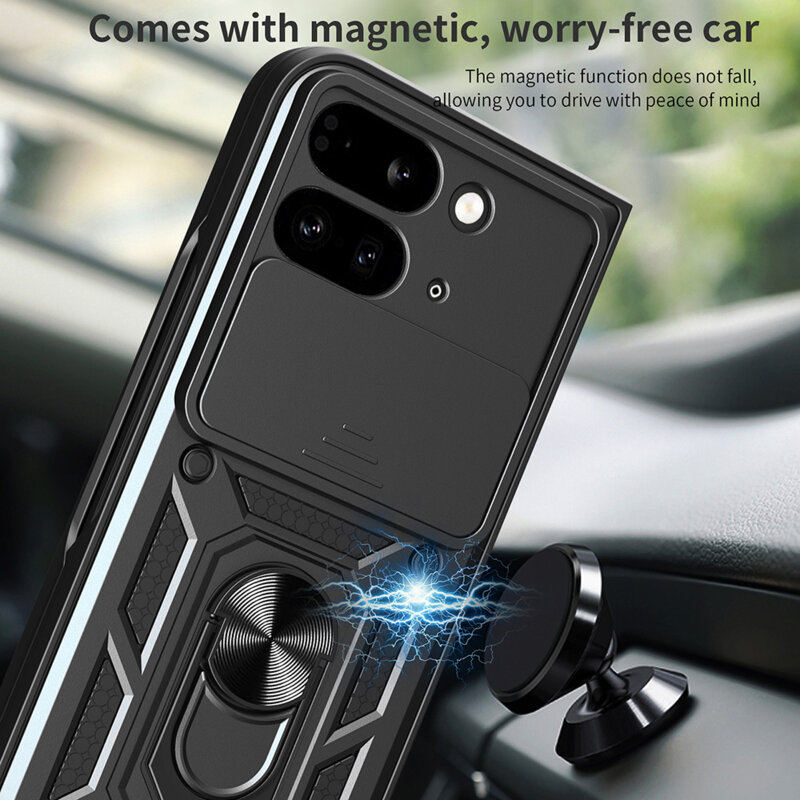 Husa Google Pixel 9 Pro Fold protectie camera Techsuit CamShield Series, negru