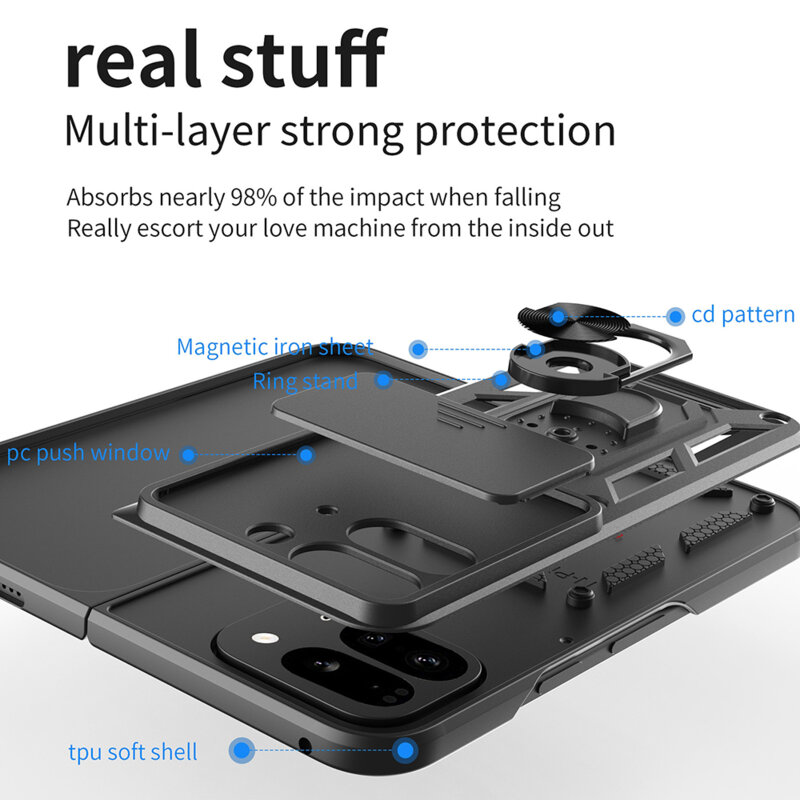 Husa Google Pixel 9 Pro Fold protectie camera Techsuit CamShield Series, roz