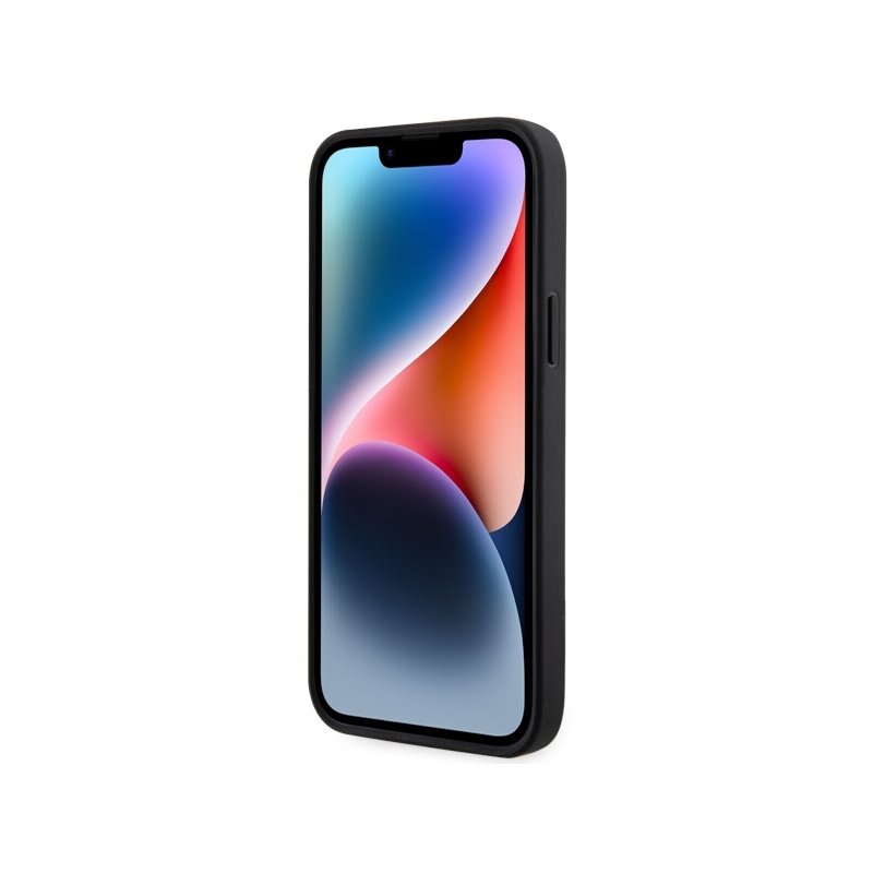 Husa originala iPhone 14 Plus Karl Lagerfeld Saffiano, Monogram Ikonik, negru, KLHCP14MSAKHPKK