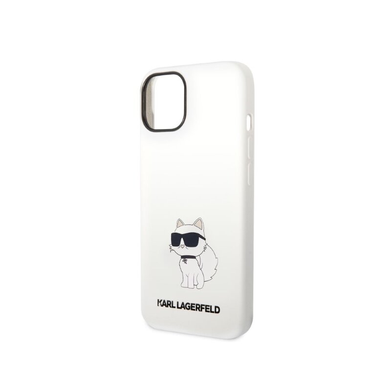 Husa Karl Lagerfeld iPhone 14 Plus Silicone, Choupette, alb, KLHCP14MSNCHBCH