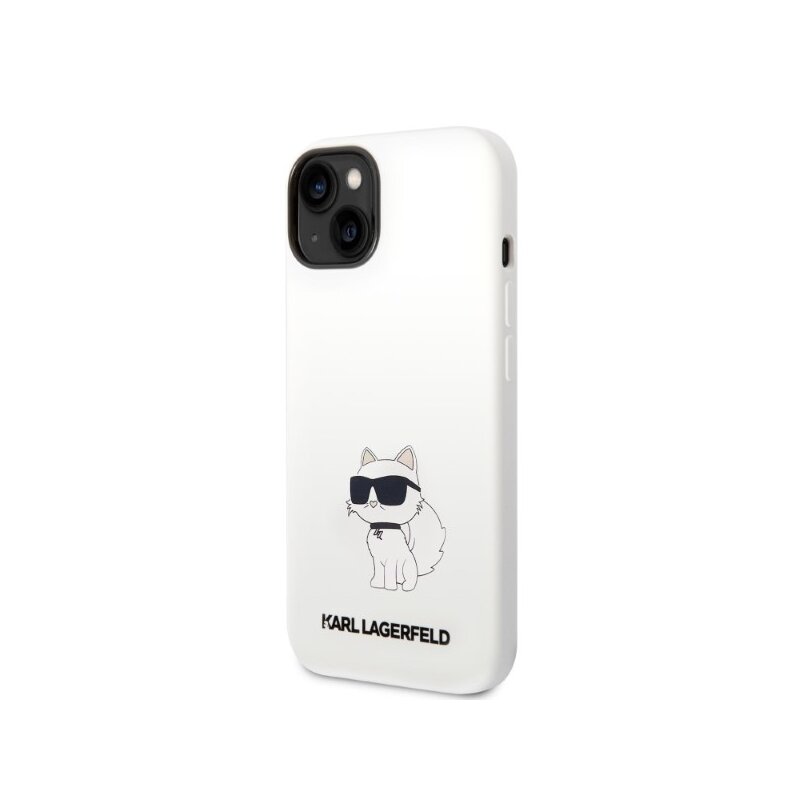 Husa Karl Lagerfeld iPhone 14 Plus Silicone, Choupette, alb, KLHCP14MSNCHBCH