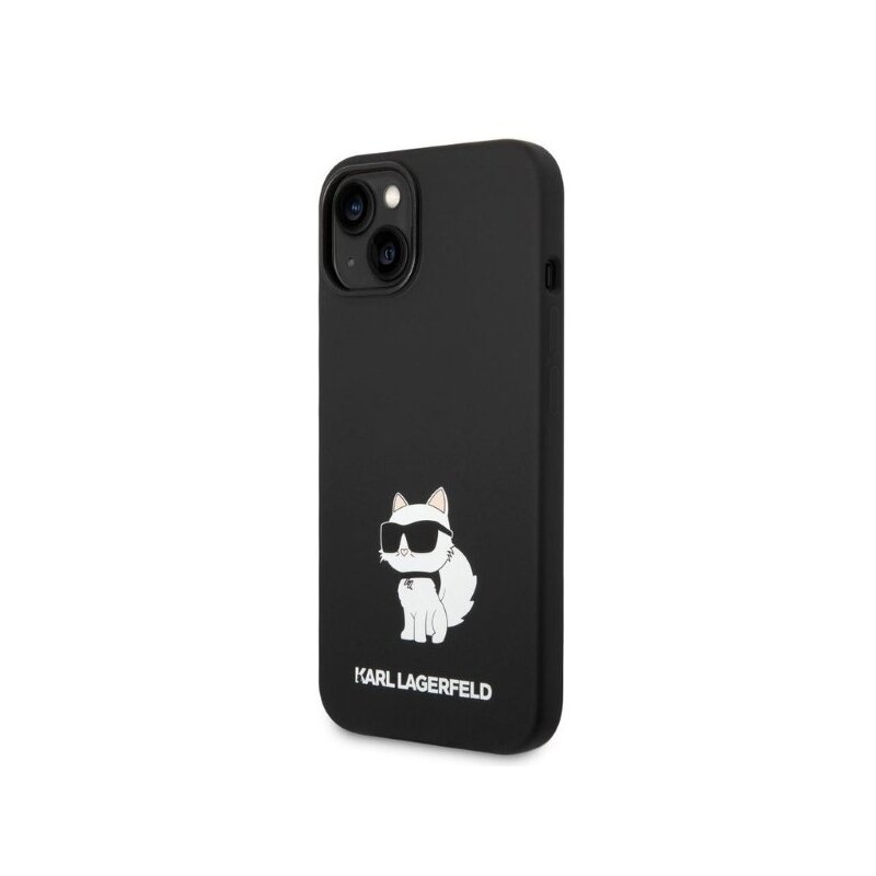 Husa Karl Lagerfeld iPhone 14 Plus Silicone, Choupette, negru, KLHCP14MSNCHBCK