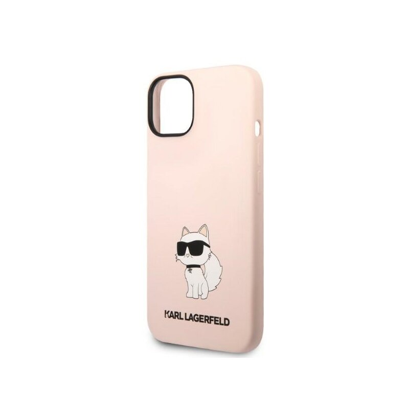 Husa Karl Lagerfeld iPhone 14 Plus Silicone, Choupette, roz, KLHCP14MSNCHBCP