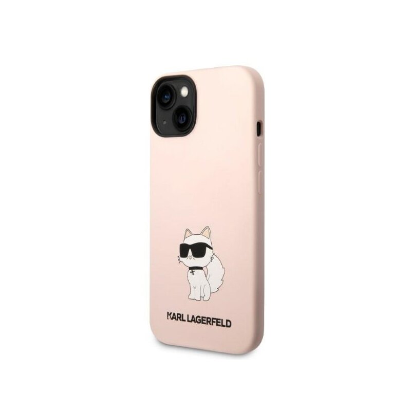 Husa Karl Lagerfeld iPhone 14 Plus Silicone, Choupette, roz, KLHCP14MSNCHBCP