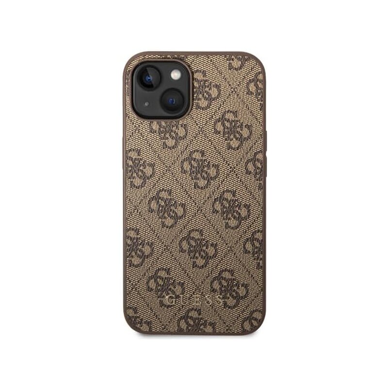 Husa originala Guess iPhone 15 Plus Hardcase 4G Metal Gold Logo, maro, GUHCP15MG4GFBR
