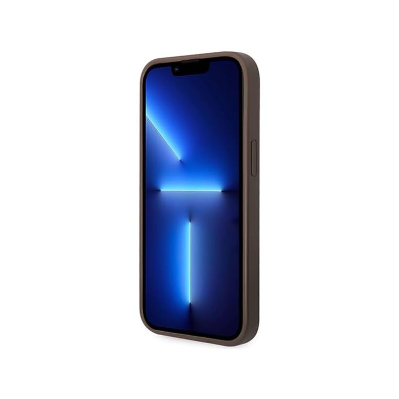 Husa originala Guess iPhone 15 Plus Hardcase 4G Metal Gold Logo, maro, GUHCP15MG4GFBR