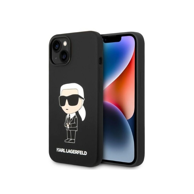 Husa Karl Lagerfeld iPhone 14 Plus Silicone, Ikonik, negru, KLHCP14MSNIKBCK