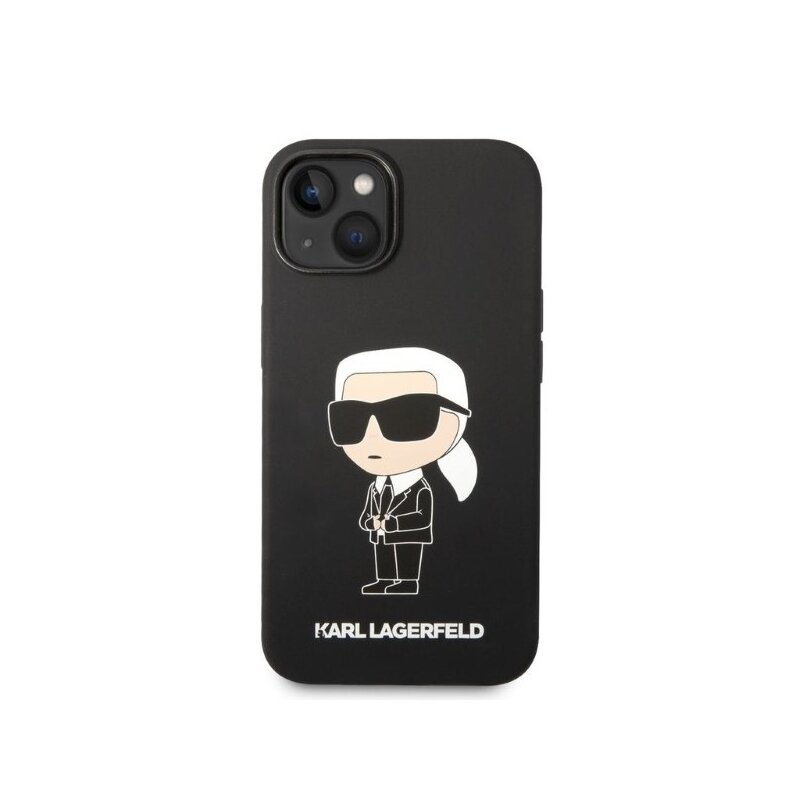 Husa Karl Lagerfeld iPhone 14 Plus Silicone, Ikonik, negru, KLHCP14MSNIKBCK