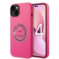 Husa Karl Lagerfeld iPhone 14 Plus Silicone, RSG, roz, KLHCP14MSRSGRCF