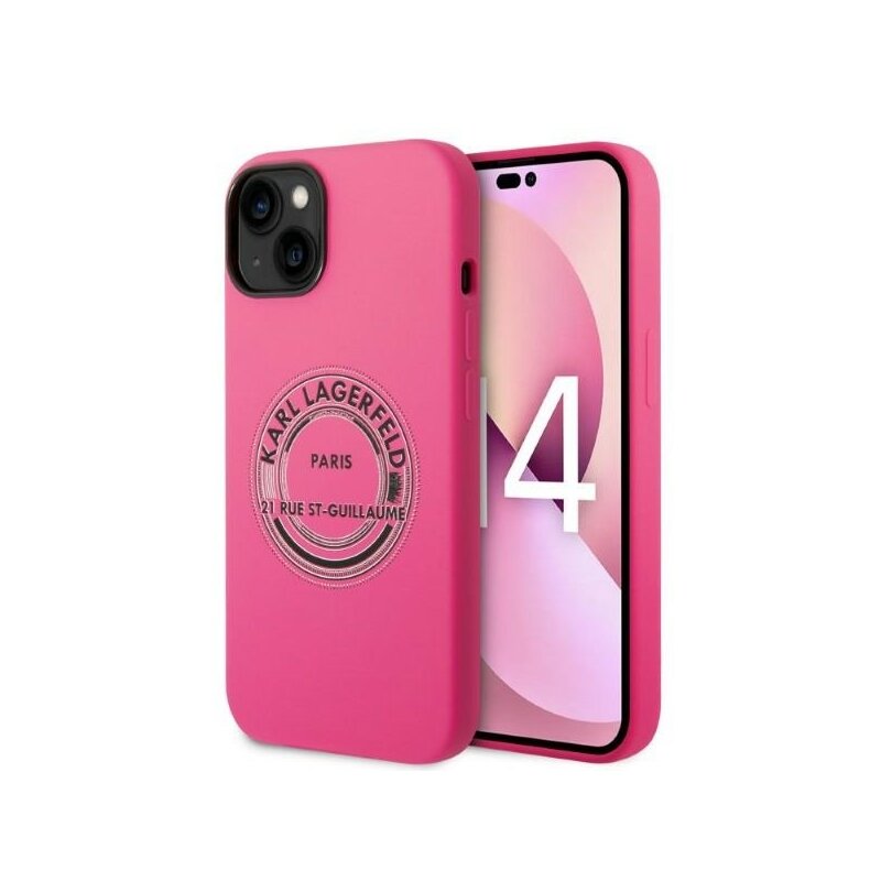Husa Karl Lagerfeld iPhone 14 Plus Silicone, RSG, roz, KLHCP14MSRSGRCF