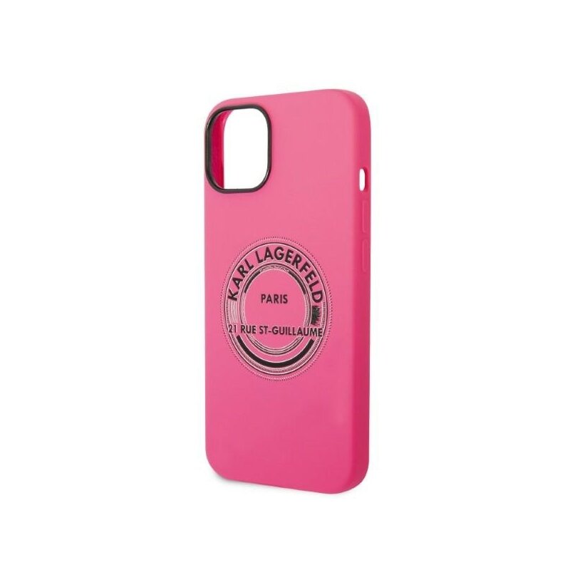 Husa Karl Lagerfeld iPhone 14 Plus Silicone, RSG, roz, KLHCP14MSRSGRCF